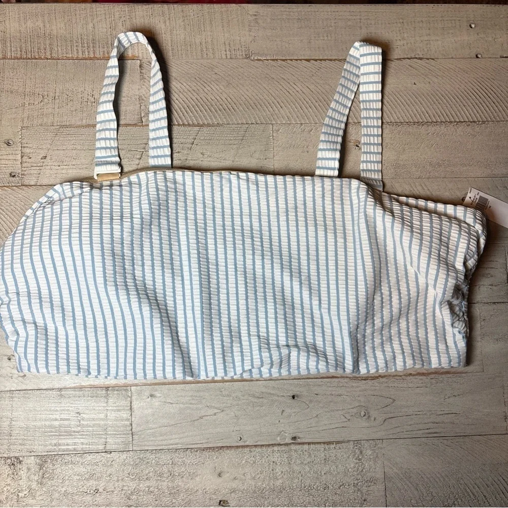 Old Navy Women's Size 4X Striped Bikini Top Adjustable Straps Blue/White NWT - Picture 1 of 16